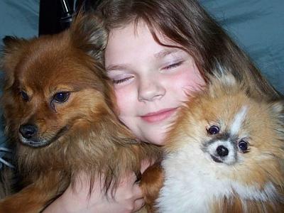 Sarah with Miko and Bobbie