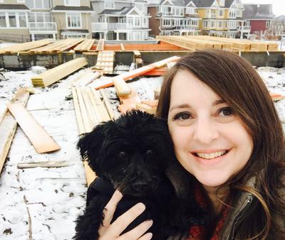 Midnight and Mommy at our new home at the lake